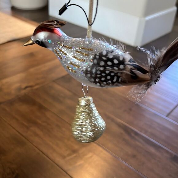Anthropologie Glass Partridge with Pear Ornament - Picture 3 of 5